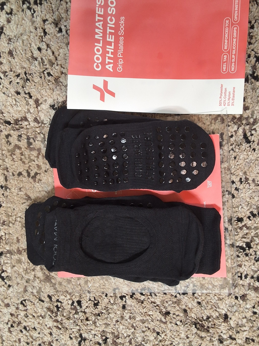 Athletic Grip Pilates Socks for Women - Black